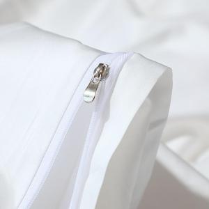 Set Copripiumino <span class=keywords><strong>Matrimoniale</strong></span> Bianco 100% Cotone per Hotel, Lenzuolo Piatto/con Angoli, Federe, 4 Pezzi, Tessuto Liscio Semplice Certificato OEKO-TEX - Product Image 5