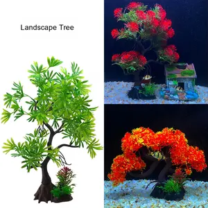 Moderno respetuoso con el medio ambiente plástico acuario árbol ornamento pecera paisajismo sala de estar <span class=keywords><strong>entrada</strong></span> decoración-fabricante al por mayor - Product Image 2