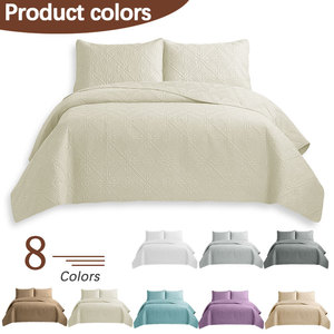 Juego de ropa de cama personalizado edredón sólido colcha ultrasónica colcha de microfibra cobertores para el hogar - Product Image 4