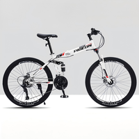 Vélo VTT pliable 26 pouces en gros, cadre en acier à haute teneur en carbone, 24/27/30 vitesses, pédale ordinaire de course