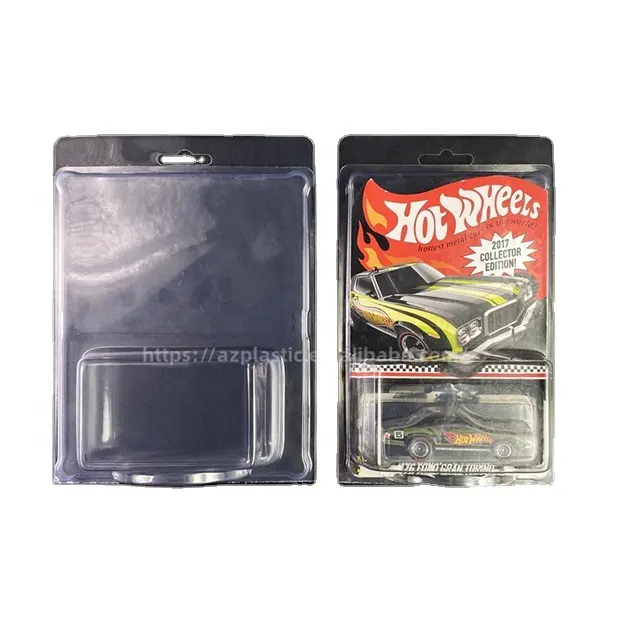 Op Maat Gemaakte Clear Pvc Pet Plastic Hot Wheels Premium Protector Speelgoedauto Opvouwbare Blisterverpakking Met Handgat