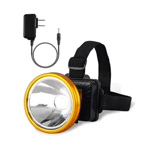 Farol de mineração LED IP65 à prova d'água, farol com 2 modos de luz de busca, farol recarregável com 80W, novo, ideal para mineração, 18650