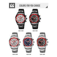 Nuevo Reloj Deportivo Multifunción de Cuarzo para Hombre, Diseño de Moda con Esfera Hueca y Puntero de Vidrio, Cronógrafo, Acero Inoxidable, Resistente al Agua