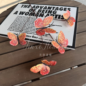 Accessoires papillons artificiels Jinxi, fleurs en soie à 5 têtes, décorations pour photomaton de mariage - Product Image 3