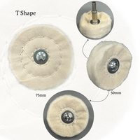 Champignon cône/colonne/boule/tampon en forme de T Roue de polissage en coton avec poignée de 1/4 "6pcs Set