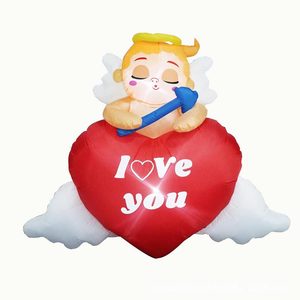 San Valentino decorazione esterna gonfiabile cupido con cuore d'amore, con luci a LED dolce san valentino decorazioni per la festa di nozze a casa - Product Image 1