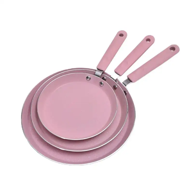wholesale price 6 8 10 Inch Non-stick pink color pan Aluminium Shallow frying pan Kitchen utensils induction bottom crepe pan