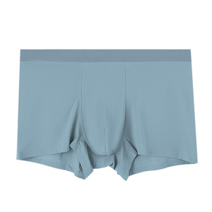 Men Ice <b>Silk</b> <b>Boxers</b> Briefs Mid Rise Solid Color Anti Bacterial Breathable Comfort Fit Underwear - Product Image 2