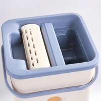 Nouvel ensemble seau et serpillière auto-essoreuse, microfibre plate, manche en acier inoxydable, double compartiment, léger, pour le nettoyage des sols intérieurs et extérieurs