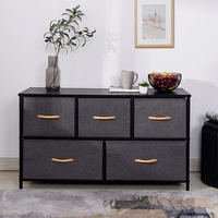 Commode de rangement grande capacité pour chambre et salle de bain avec 5 boîtes de rangement en tissu