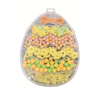 Kit de perles DIY en forme d'œuf de Pâques, ensemble de perles colorées en forme de poney avec fil pour la fabrication de bracelets et de bijoux pour enfants, cadeau artisanal