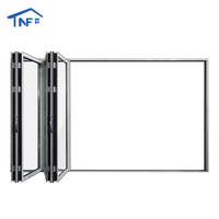 Porte en accordéon à deux volets en alliage d'aluminium de conception moderne de haute qualité pour une utilisation extérieure en extérieur