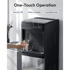 Distributeur d'eau Euhomy 4-en-1 avec machine à glaçons, chargement par le bas, eau chaude et froide, acier inoxydable noir, production de glace quotidienne de 33 lb - Product Image 6
