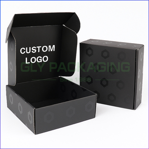 Lujo negro logotipo personalizado impreso plegable cartón corrugado embalaje correo envío cajas de papel - Product Image 2