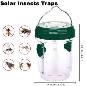 Trampa para Insectos Voladores con Luz LED UV Solar, Reutilizable, para Colgar al Aire Libre, Mata Moscas, Control de Plagas, Trampa de Plástico para Abejas y Avispas - Product Image 4