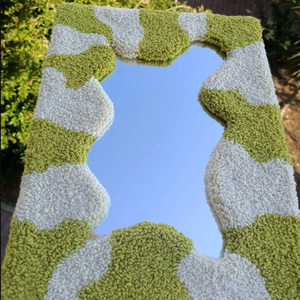 Personalizzato carino fustellato forma <span class=keywords><strong>multicolore</strong></span> trapuntato specchio da parete tappeti fatti a mano pastello Funky Cool specchi <span class=keywords><strong>tappeto</strong></span> per la casa - Product Image 6