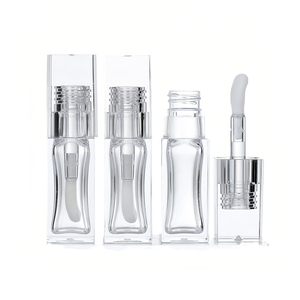 Proveedor OEM de maquillaje MLM, tubo de lápiz labial vacío de plástico de 8 ml, cabezal de brocha grande, superficie transparente, serigrafía, tapa de rosca, logotipo personalizado - Product Image 2