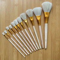 Fourniture directe en stock résine céramique peinture artisanat brosse laine ordinaire S n ° 1-20 manche en bois nylon poils cheveux matériel