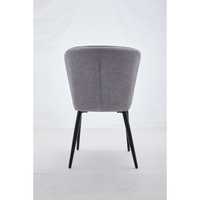 Chaise de salle à manger de style scandinave moderne et luxueuse pour hôtel et restaurant, en tissu velours capitonné marron gris avec pieds en métal