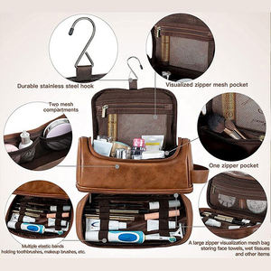 अनुकूलित वाटरप्रूफ ग्रूममेन उपहार विंटेज यात्रा कॉस्मेटिक बैग पुरुषों के लिए हुक डोप किट के साथ पुरुषों के लिए हुक डोप किट के साथ - Product Image 5