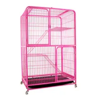 Collapsible Wire Metal Breeding Cage with Wheels