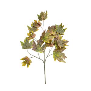 Feuilles d'arbre de sycomore artificielles, branches de couleur rouge et jaune, feuilles d'arbre de sycomore artificielles, décoration de bureau, café - Product Image 2