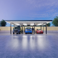 Fabricant Garage préfabriqué à plancher plat 3 en 1 en conteneur Garage préfabriqué sans châssis en conteneur à paquet plat avec toit prolongé