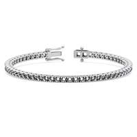 Pulsera de tenis de 7 pulgadas con 4 púas, montura de plata de ley 925, moissanita, chapado en rodio/oro amarillo/oro rosa, hecha a mano, duradera y personalizada