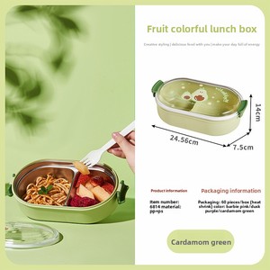 Boîte à lunch isotherme portable pour adultes, 2 compartiments, en plastique de qualité alimentaire, avec motif de <span class=keywords><strong>dessin</strong></span> <span class=keywords><strong>animé</strong></span>, capacité de 501 à 800 ml - Product Image 6
