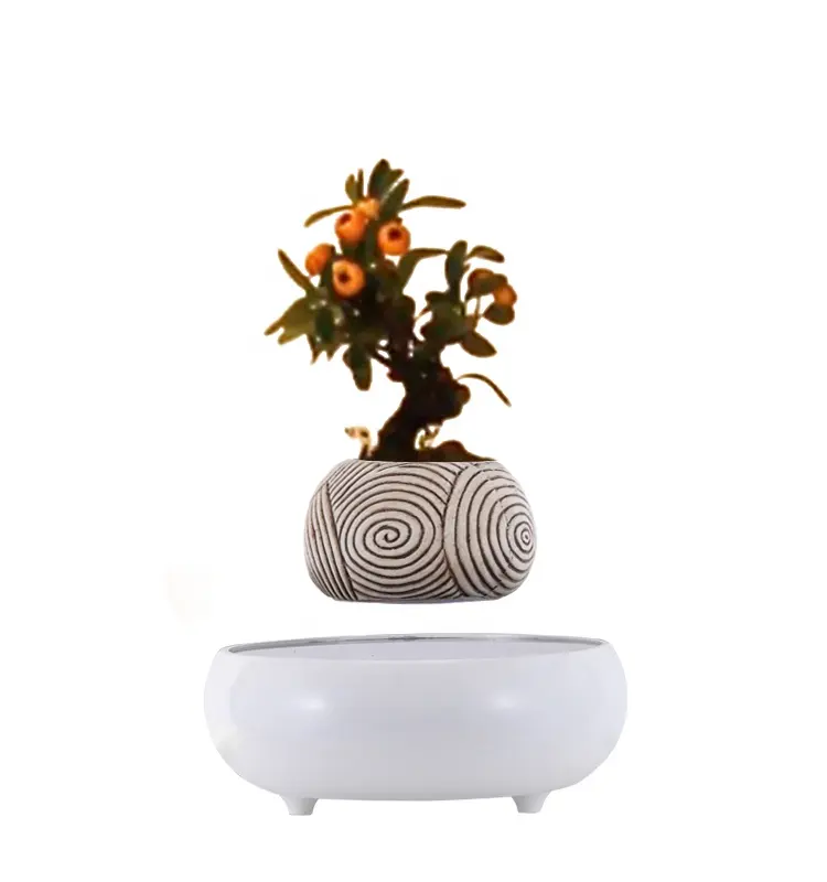 Innendekoration Künstliche Pflanzen Plastik baum mit Topf Faux Simulation Plantas Magnets chwebebahn Floating Bonsai