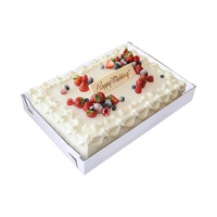 Boîte à gâteau personnalisée pleine feuille, fond en carton ondulé blanc, plateaux de présentation pour pâtisserie, grande boîte rectangulaire en papier pour servir les aliments