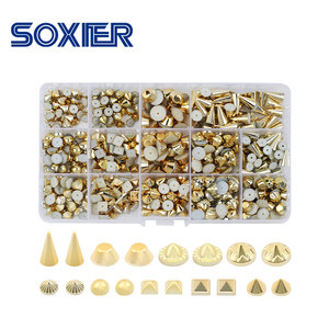 Đinh Tán Đinh Tán Màu Vàng Bán Chạy Đinh Tán Đinh Tán Nhựa Punk Hình Nón Trang Trí Cho Túi Giày Áo Khoác - Product Image 2