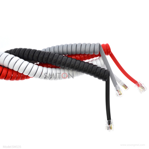 RJ9 RJ10 RJ11 RJ22 Cable <span class=keywords><strong>de</strong></span> auricular rizado Cable en espiral con resorte Piezas <span class=keywords><strong>de</strong></span> telecomunicaciones compatibles con teléfonos fijos/IP - Product Image 1