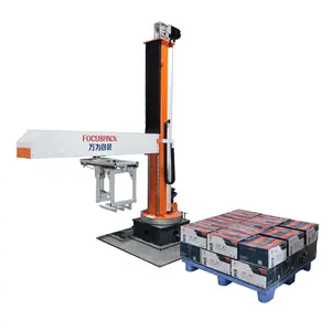 Focus Machinery Máquina paletizadora automática tipo columna Caja de cartón Apilamiento Despaletizador Robot Brazo Paletizador mecánico