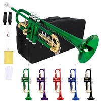 Multi Colored BB Trumpet 3-Piston Valve Lacquered Finish Brass Wind Musical Instrument for Student Beginner Band Performance