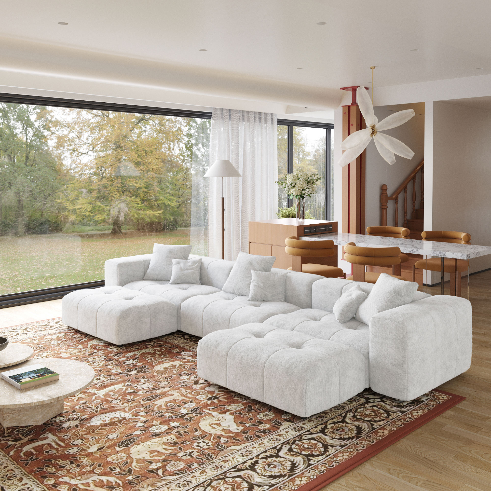 3 places + 2 Ottoman