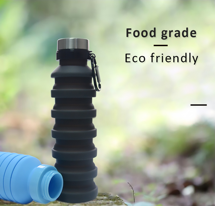 New Products 2022 Foldable Portable Fitness Drinking Water Bottle Collapsible Silicone Water Bottle For Kids