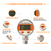 Manomètre numérique intelligent 1%FS avec écran LCD, fonction de maintien de la valeur maximale, 72,5 PSI, 5 bars, 0~500 kPa, capteur céramique, étalonnage, portable, M20