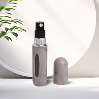 Flacon vaporisateur de parfum mini 5 ml à remplissage par le bas, en plastique grain marbre, rechargeable, pour voyage