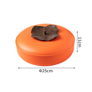 Modern Persimmon Fruit Box Round Snack Plate With Lid For Coffee Table Home Use Candy Nut Storage Organizer - Product Image 5