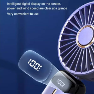 Mini ventilateur portable avec chargement USB, plusieurs vitesses bleues avec forte puissance de ventilation, pliable, cadeau pour étudiant - Product Image 6