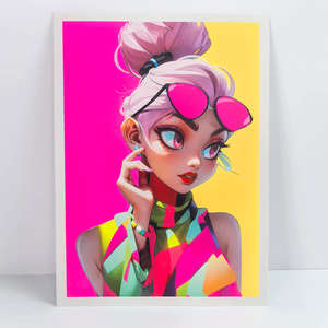 Impresión de Arte de Tinta de Neón de Anime Personalizada, Póster de Papel Fluorescente, Impresiones de <span class=keywords><strong>Manga</strong></span>, Ilustración Digital, Decoración de Pared para el Hogar del Artista - Product Image 6