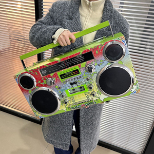 เครื่องบันทึกเสียงแบบพกพาสไตล์เรโทรสั่งทำจากโรงงาน พร้อมวิทยุ FM AM ช่องเสียบ USB TF บลูทูธ บูมบ็อกซ์ สำหรับงานปาร์ตี้ที่บ้านหรือเป็นของขวัญ - Product Image 6