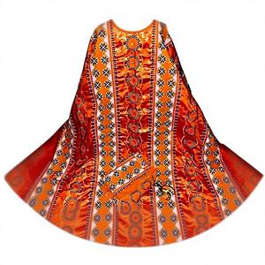 Tissu Bazin Riche en Satin Jacquard Tissé Respirant Dentelle Brodée Robe de Mariée Fil 100D Poids Moyen 230g/m - Product Image 1