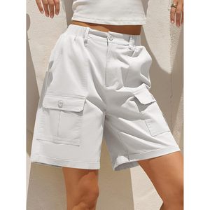 Pantalones Cortos Bermuda FOXA para Mujer, Cintura Alta, Estilo Cargo, 100% Algodón Canvas Transpirable, con 6 Bolsillos, Ropa Casual de Verano para Exteriores - Product Image 6