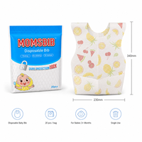 MOMSBIB Lot de 20 bavoirs pour enfants en tissu non tissé, sans BPA, imperméables, anti-déversement et anti-salissures, pour l'alimentation, 13-36 mois