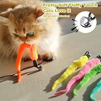 Pengganti Mainan Kucing Bulu Cacing, Aksesoris Tongkat Kucing, Tali Hitam untuk Mainan Pancing Kucing, Berbagai Macam Mainan Penggoda untuk Kucing Indoor dan Anak Kucing
