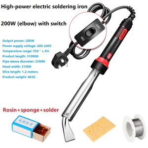 Ensemble de <span class=keywords><strong>fer</strong></span> à <span class=keywords><strong>souder</strong></span> électrique haute puissance de type chaleur externe 200W adapté aux grands composants de soudage de l'équipement <span class=keywords><strong>ou</strong></span> du fil - Product Image 3
