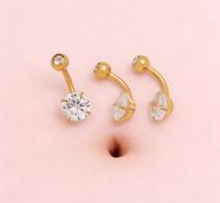 Anneaux de nombril en acier inoxydable, bijoux de piercing élégants pour le quotidien et les fêtes, pour femmes