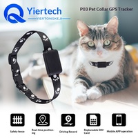 Collier sans fil pour animaux de compagnie P03 en plastique avec localisateur GPS, autonomie de 360 heures, réseau WiFi/cellulaire, dispositif anti-perte, antivol pour voiture